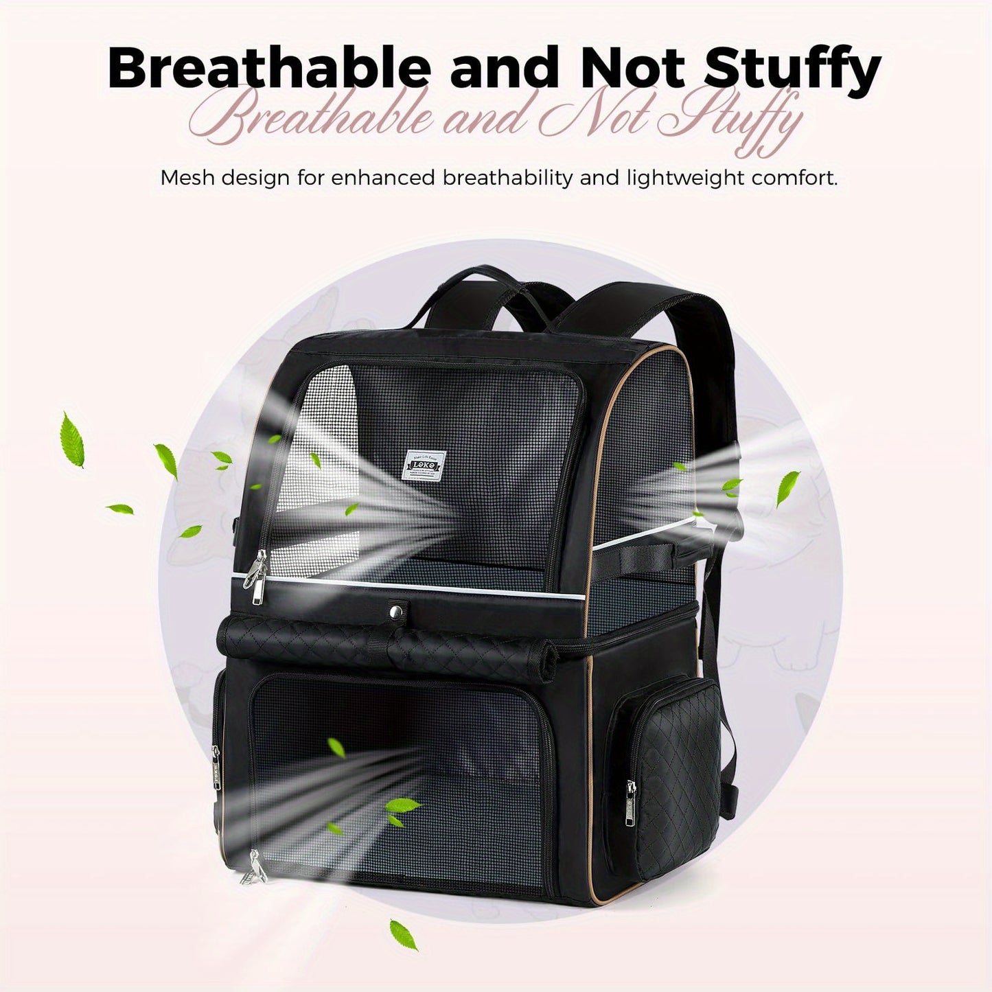 Cat Backpack Carrier For 2 Cats, Double-Compartment Pet Carrier Backpack For Two Small Cats Or One Medium Dog, Cats Carrier Backpack Dog Carrier Backpack Fits Up To 24 Lbs