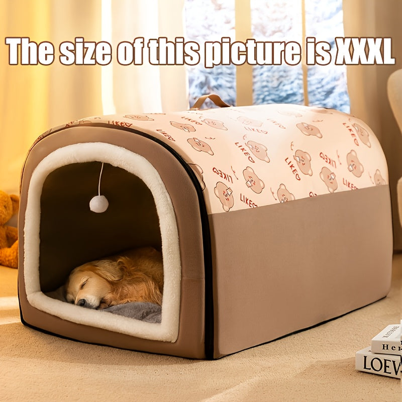 Up to 99Lbs Washable Cozy All-Season Dog&Cats Bed - Non-Slip Bottom, Cartoon Design, Removable for Small to Large Dogs Suitable for Dogs & Cats