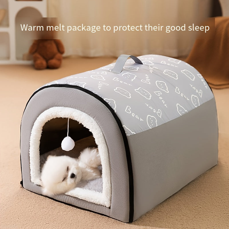 Up to 99Lbs Washable Cozy All-Season Dog&Cats Bed - Non-Slip Bottom, Cartoon Design, Removable for Small to Large Dogs Suitable for Dogs & Cats