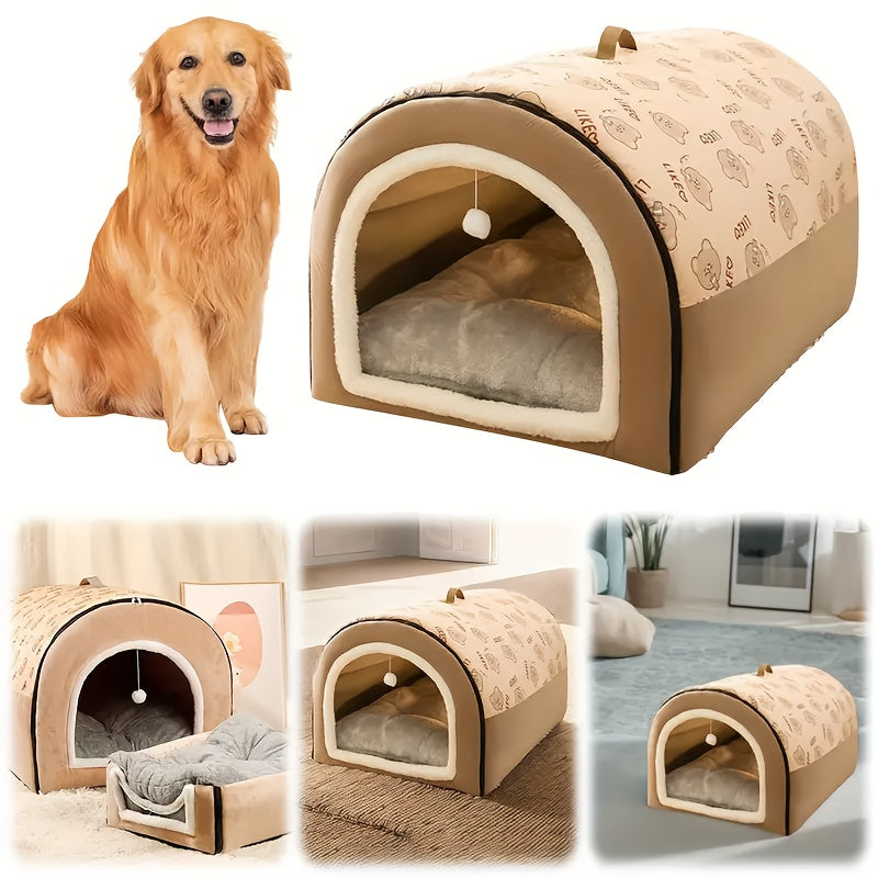 Up to 99Lbs Washable Cozy All-Season Dog&Cats Bed - Non-Slip Bottom, Cartoon Design, Removable for Small to Large Dogs Suitable for Dogs & Cats