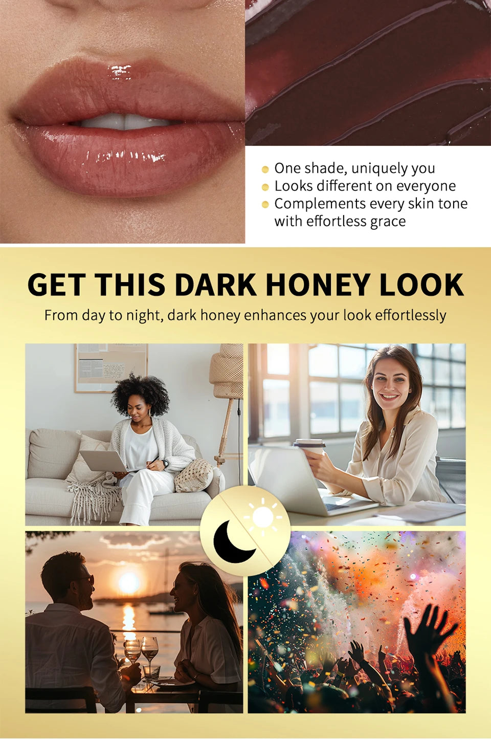Long Lasting Moisturizing Black Honey Lipstick Natural Lip Plumper Makeup Lip Plumping Gloss Cosmetics Exfoliating for Lip