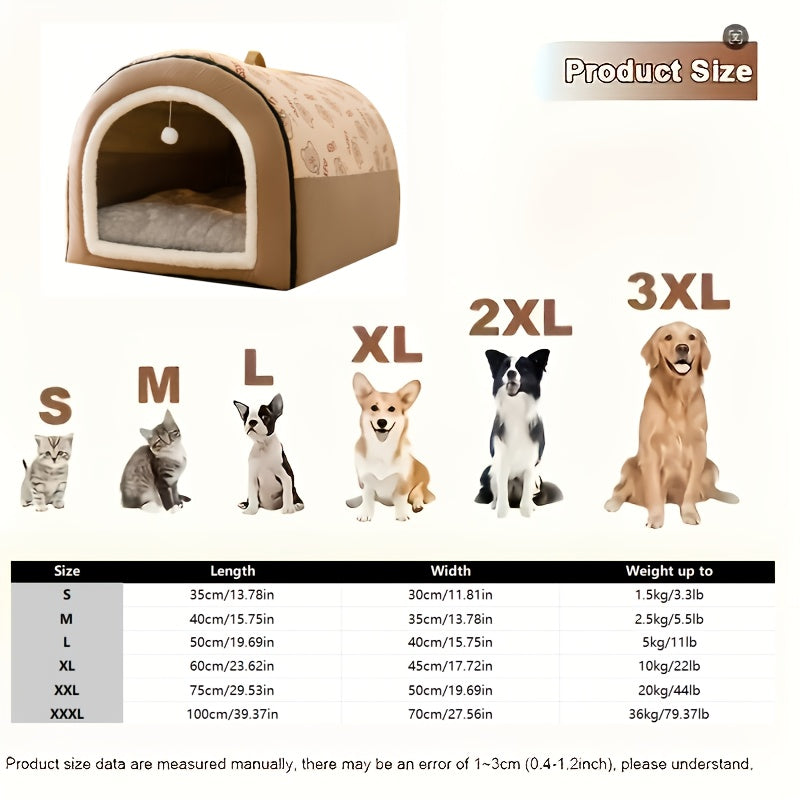 Up to 99Lbs Washable Cozy All-Season Dog&Cats Bed - Non-Slip Bottom, Cartoon Design, Removable for Small to Large Dogs Suitable for Dogs & Cats