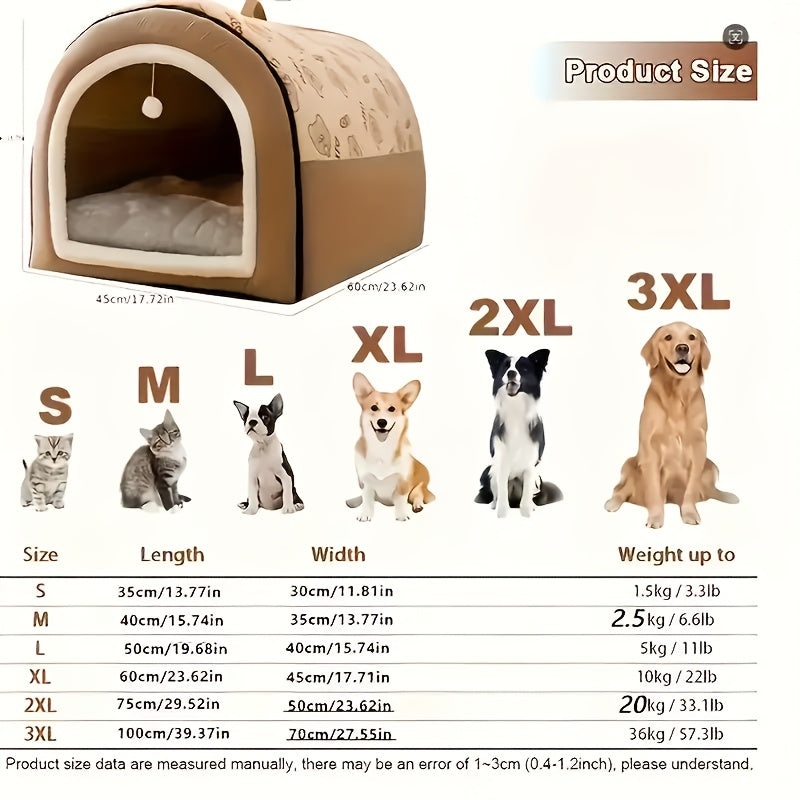Up to 99Lbs Washable Cozy All-Season Dog&Cats Bed - Non-Slip Bottom, Cartoon Design, Removable for Small to Large Dogs Suitable for Dogs & Cats